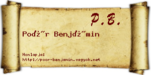 Poór Benjámin névjegykártya